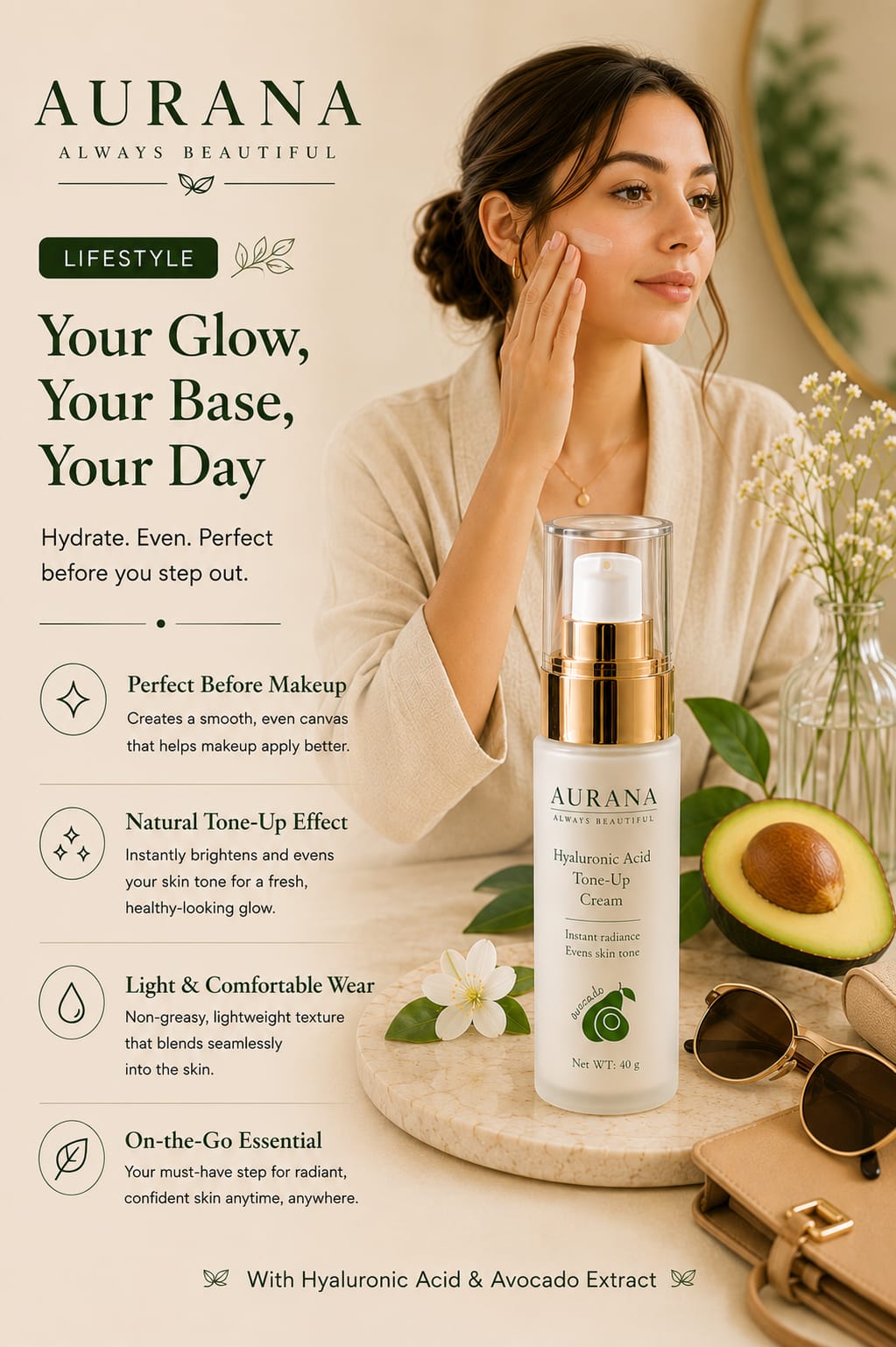 AURANA Hyaluronic Acid Tone-Up Cream